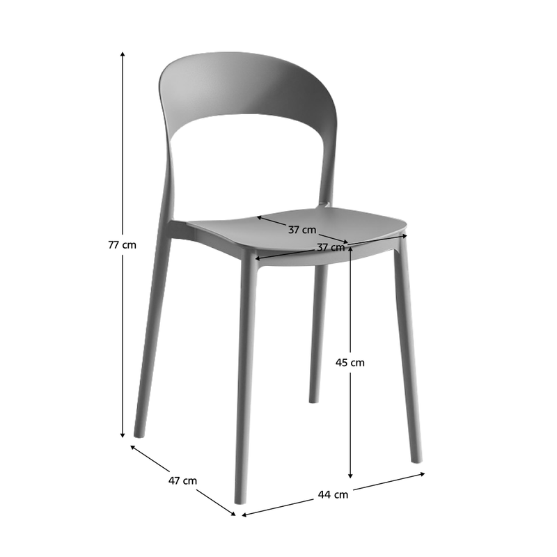 Casa si Gradina - Mobilier - Scaune si fotolii - Scaune - Scaun stivuibil, gri, RADANA NEW - Infinity.ro