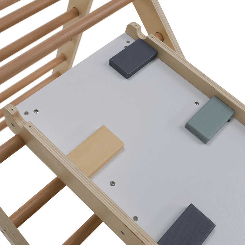 Jucarii, Copii si Bebe - Jucarii si jocuri - Jucarii de exterior - Spatii de joaca si accesorii - Montessori Triunghiul Pikler 3in1, natural/mix de culori, OPRIN - Infinity.ro