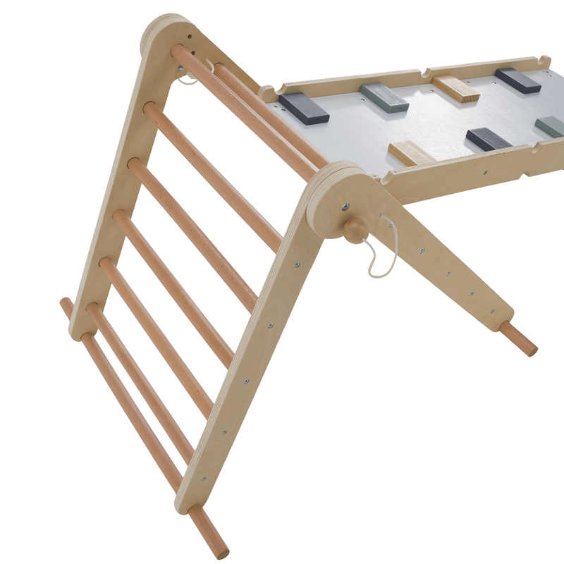 Jucarii, Copii si Bebe - Jucarii si jocuri - Jucarii de exterior - Spatii de joaca si accesorii - Montessori Triunghiul Pikler 3in1, natural/mix de culori, OPRIN - Infinity.ro