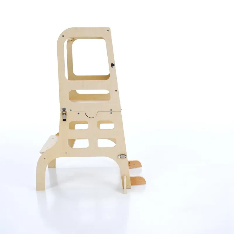 Casa si Gradina - Mobilier - Mobilier copii - Mobilier camera copiilor - Turnul de invatare Montessori 3in1 cu tabla, natural, MAGAN - Infinity.ro