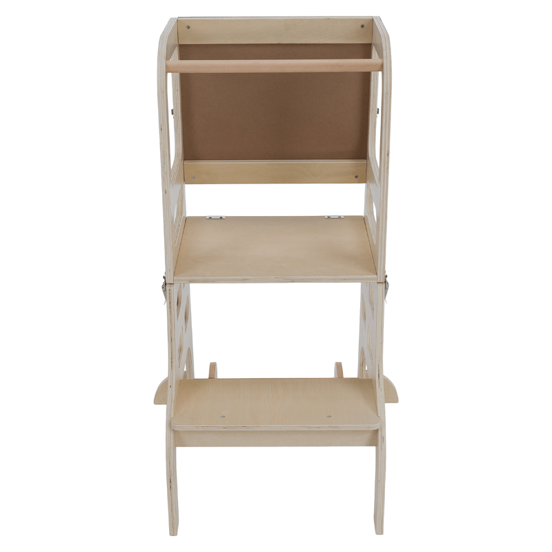 Casa si Gradina - Mobilier - Mobilier copii - Mobilier camera copiilor - Turnul de invatare Montessori 3in1 cu tabla, natural, MAGAN - Infinity.ro