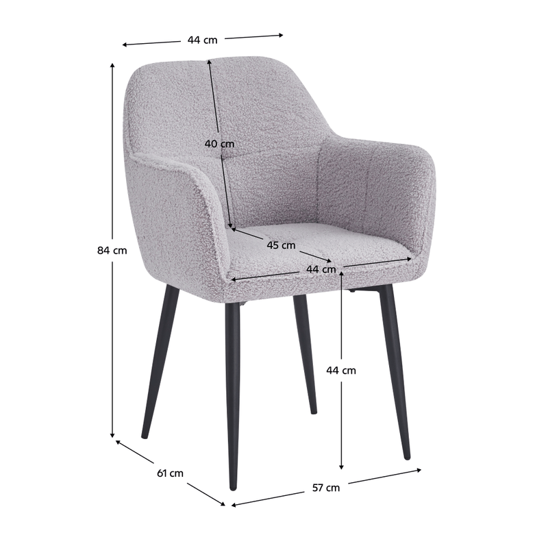 Casa si Gradina - Mobilier - Scaune si fotolii - Scaune - Fotoliu pentru sufragerie, gri/neagra, SENER - Infinity.ro