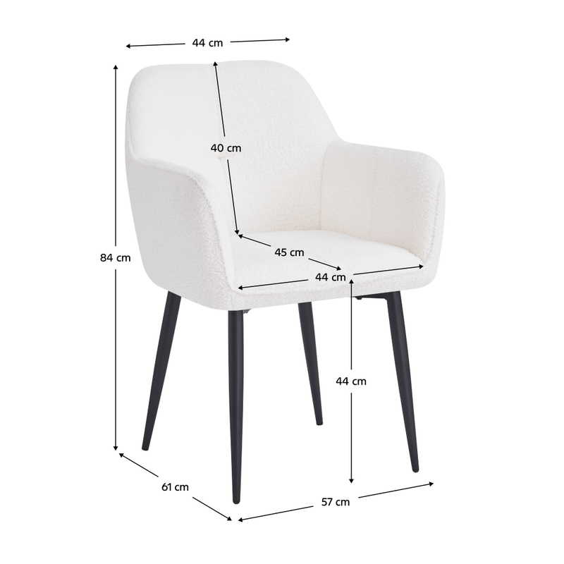 Casa si Gradina - Mobilier - Scaune si fotolii - Scaune - Fotoliu pentru sufragerie, alb/negru, SENER - Infinity.ro
