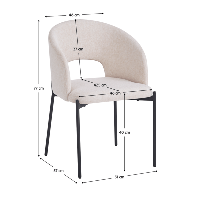 Casa si Gradina - Mobilier - Scaune si fotolii - Scaune - Scaun pentru sufragerie, bej/negru, LONKA - Infinity.ro