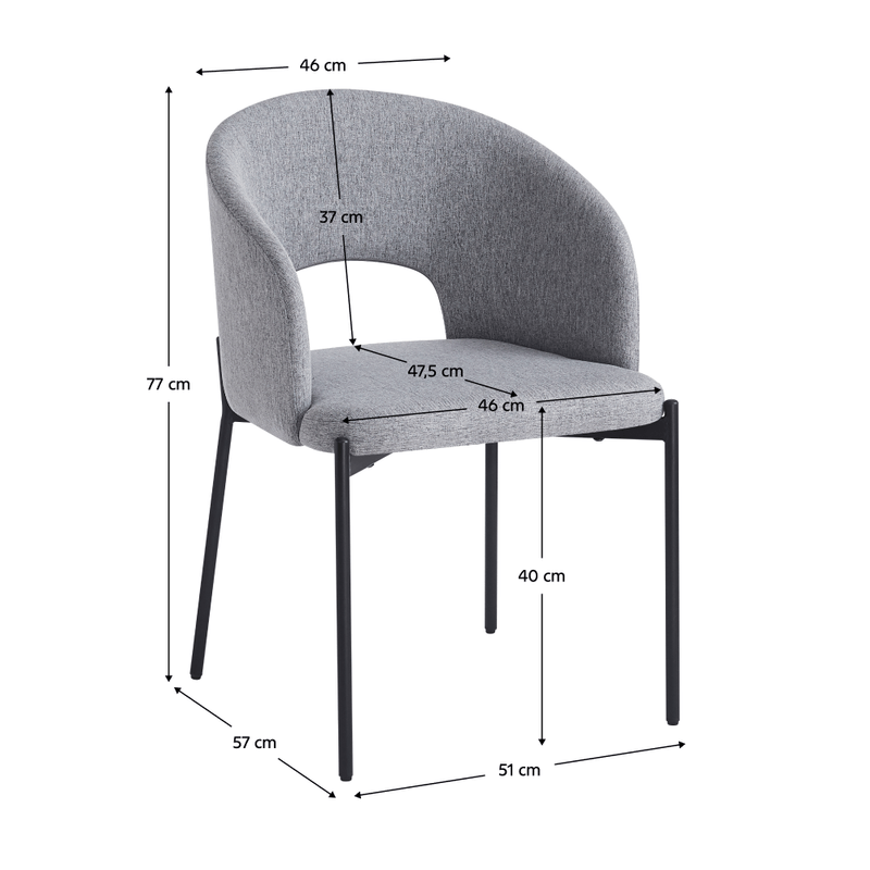 Casa si Gradina - Mobilier - Scaune si fotolii - Scaune - Scaun pentru sufragerie, gri/neagra, LONKA - Infinity.ro