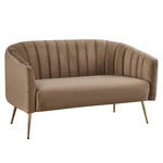Casa si Gradina - Mobilier - Canapele si coltare - Canapele - Canapea de design cu 2 locuri, tesatura Velvet maro/gold crom-auriu, BAGY - Infinity.ro