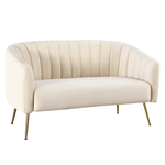 Casa si Gradina - Mobilier - Canapele si coltare - Canapele - Canapea de design cu 2 locuri, tesatura Velvet bej/gold crom-auriu, BAGY - Infinity.ro