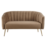 Casa si Gradina - Mobilier - Canapele si coltare - Canapele - Canapea de design cu 2 locuri, tesatura Velvet maro/gold crom-auriu, BAGY - Infinity.ro