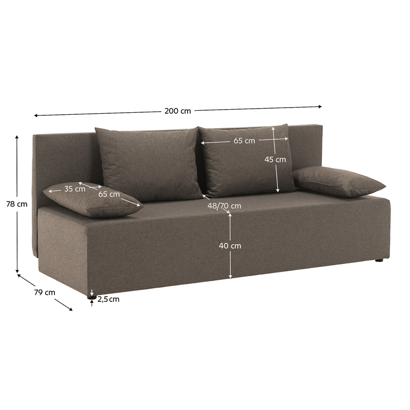 Casa si Gradina - Mobilier - Canapele si coltare - Canapele - Canapea extensibila, maro, EUGI - Infinity.ro