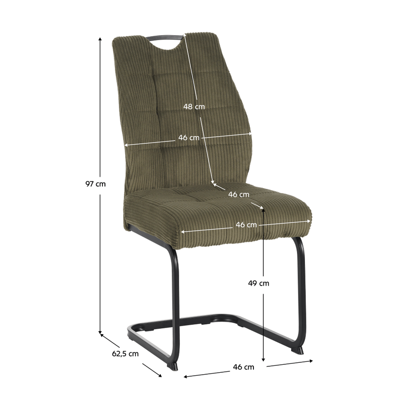 Casa si Gradina - Mobilier - Scaune si fotolii - Scaune - Scaun pentru sufragerie, verde/neagra, KELMA - Infinity.ro