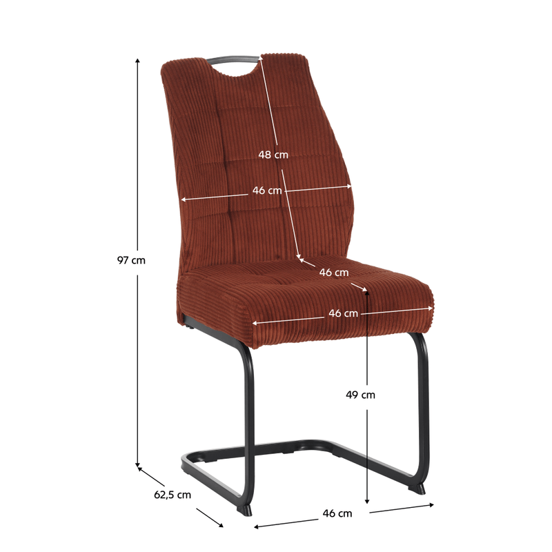 Casa si Gradina - Mobilier - Scaune si fotolii - Scaune - Scaun pentru sufragerie, teracota/negru, KELMA - Infinity.ro