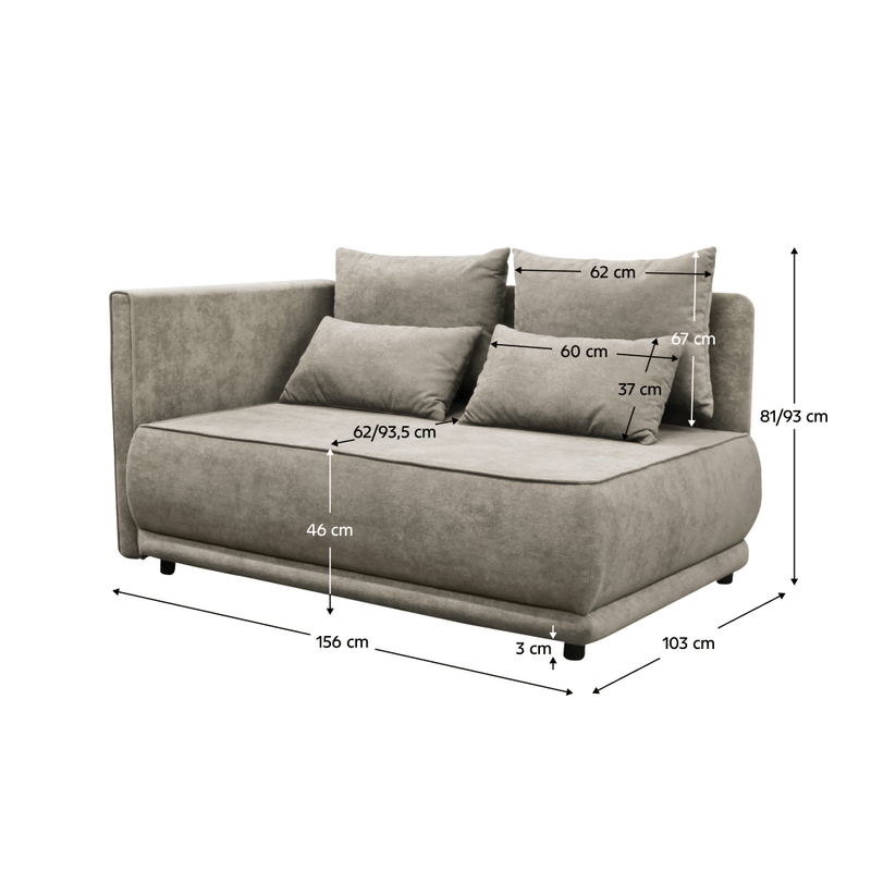 Casa si Gradina - Mobilier - Canapele si coltare - Canapele - Canapea extensibila, bej gri Taupe, pe stanga, LIAMI - Infinity.ro