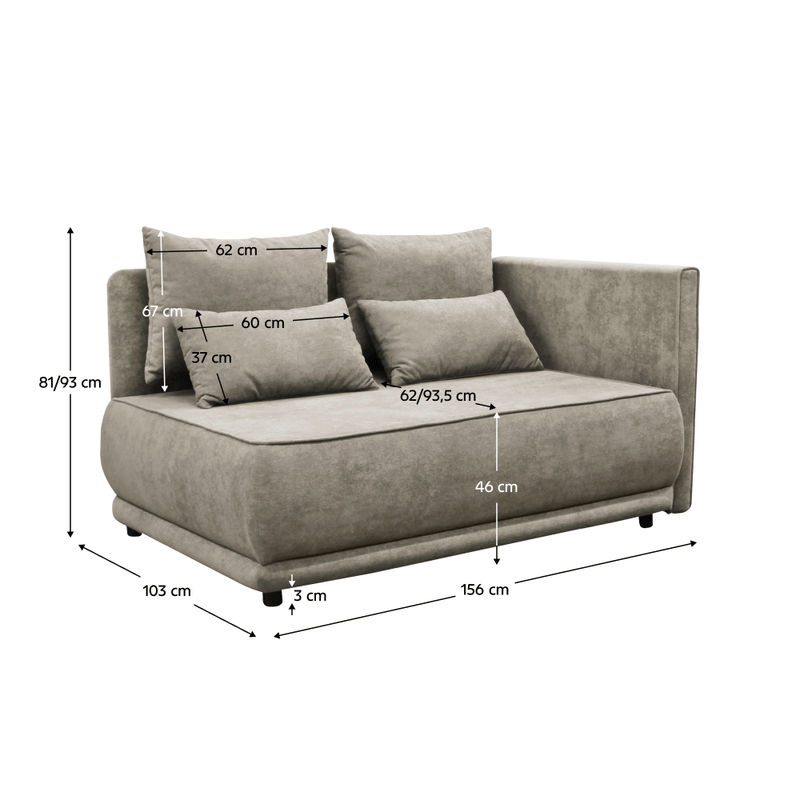 Casa si Gradina - Mobilier - Canapele si coltare - Canapele - Canapea extensibila, bej gri Taupe, pe dreapta, LIAMI - Infinity.ro