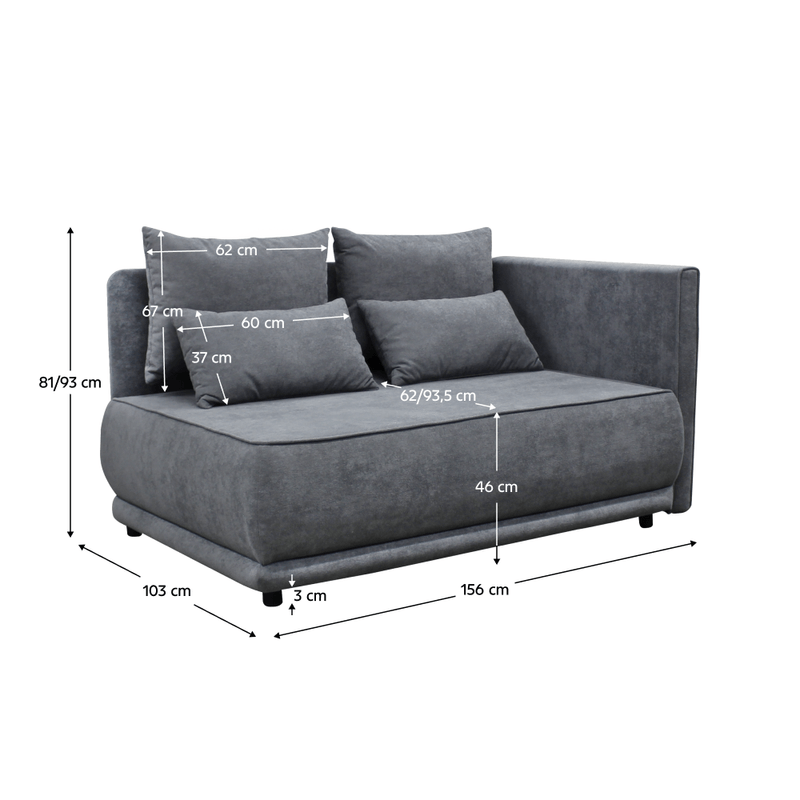 Casa si Gradina - Mobilier - Canapele si coltare - Canapele - Canapea extensibila, culoare gri, LIAMI - Infinity.ro
