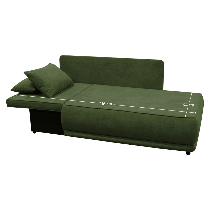 Casa si Gradina - Mobilier - Canapele si coltare - Canapele - Canapea extensibila, verde, pe stanga LIAMI - Infinity.ro