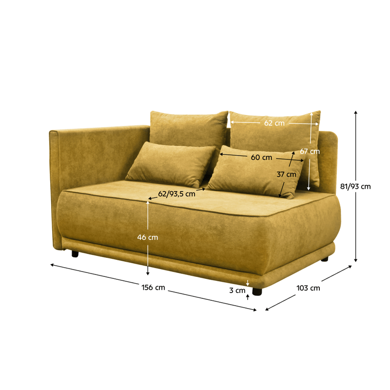 Casa si Gradina - Mobilier - Canapele si coltare - Canapele - Canapea extensibila, mustar, pe stanga LIAMI - Infinity.ro