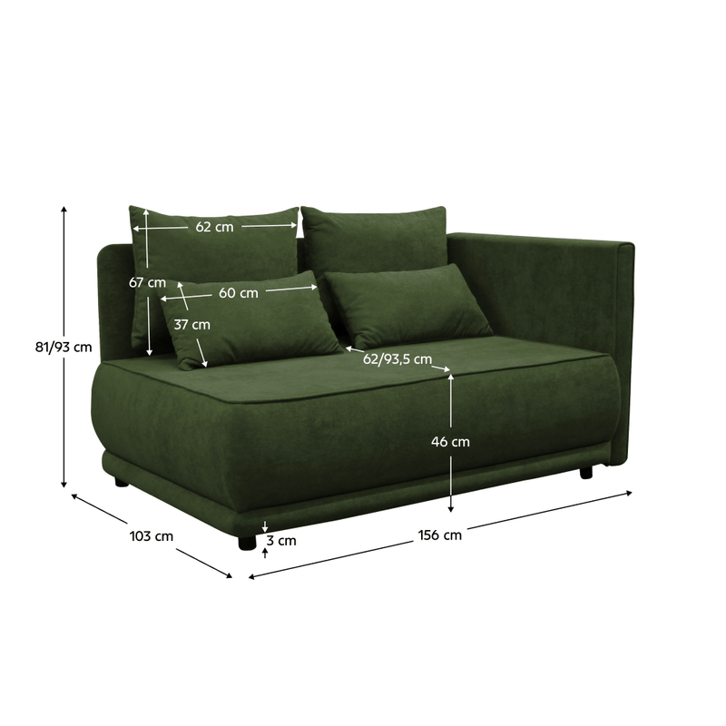 Casa si Gradina - Mobilier - Canapele si coltare - Canapele - Canapea extensibila, verde, LIAMI - Infinity.ro