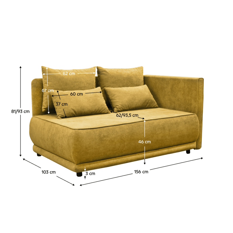 Casa si Gradina - Mobilier - Canapele si coltare - Canapele - Canapea extensibila, mustar, pe dreapta LIAMI - Infinity.ro