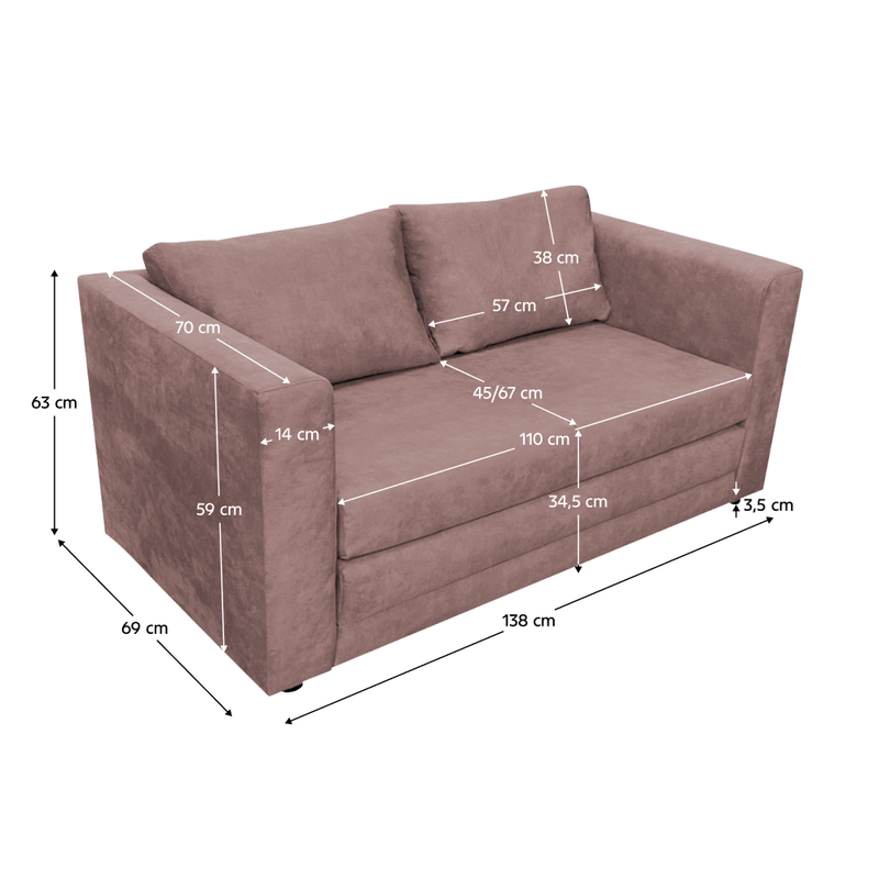 Casa si Gradina - Mobilier - Canapele si coltare - Canapele - Canapea extensibila, roz, BEJA - Infinity.ro