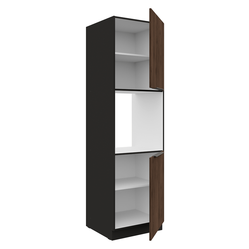 Casa si Gradina - Mobilier - Comode si corpuri - Corpuri bucatarie - Dulap inalt pentru cuptor incorporabil, negru/nuc okapi, MENZO 60 DP-210 2F - Infinity.ro