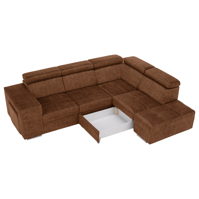 Casa si Gradina - Mobilier - Canapele si coltare - Coltare - Set canapea, maro, pe dreapta, MALAGA - Infinity.ro