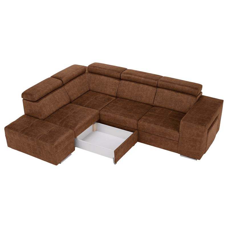 Casa si Gradina - Mobilier - Canapele si coltare - Coltare - Set canapea, maro, pe stanga, MALAGA - Infinity.ro