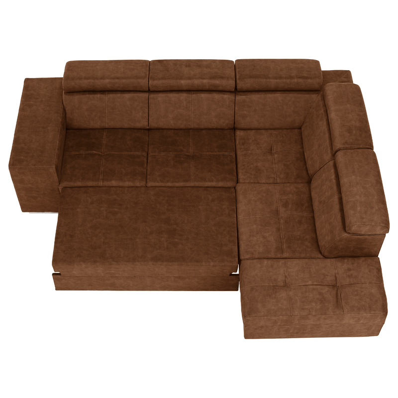 Casa si Gradina - Mobilier - Canapele si coltare - Coltare - Set canapea, maro, pe dreapta, MALAGA - Infinity.ro