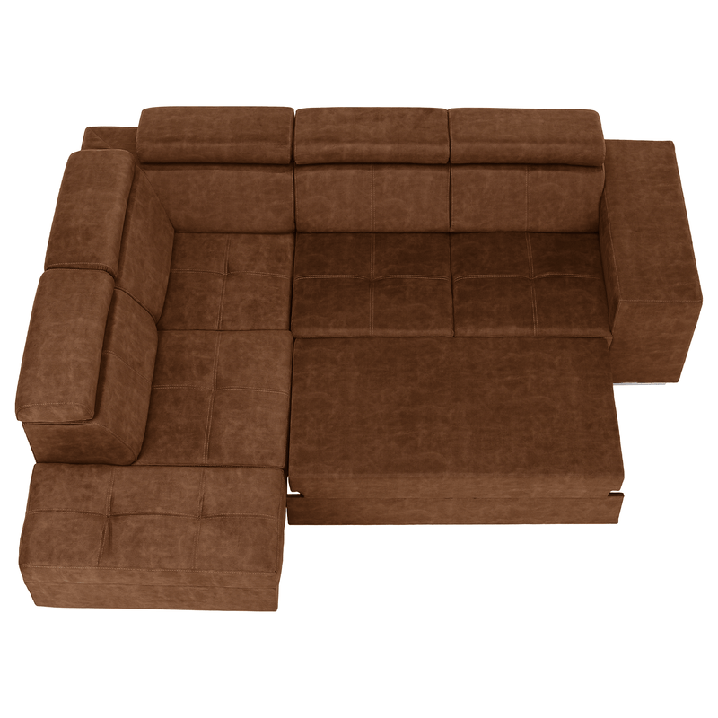 Casa si Gradina - Mobilier - Canapele si coltare - Coltare - Set canapea, maro, pe stanga, MALAGA - Infinity.ro