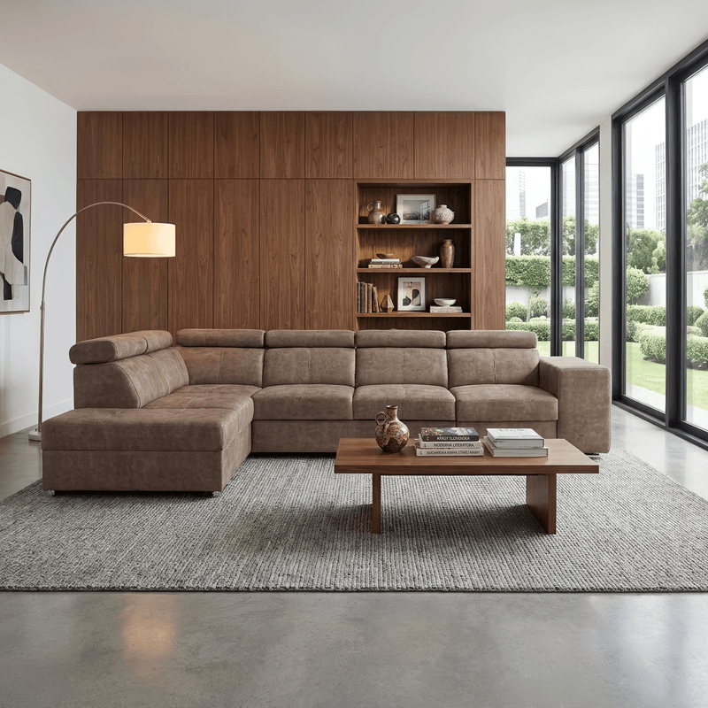 Casa si Gradina - Mobilier - Canapele si coltare - Coltare - Set canapea, bej, pe stanga, MALAGA BIG - Infinity.ro