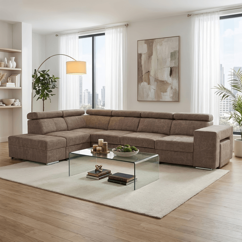 Casa si Gradina - Mobilier - Canapele si coltare - Coltare - Set canapea, bej, pe stanga, MALAGA BIG - Infinity.ro