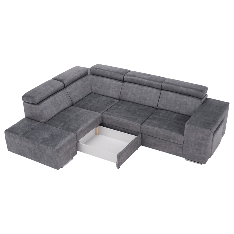 Casa si Gradina - Mobilier - Canapele si coltare - Coltare - Set canapea, gri, pe stanga, MALAGA - Infinity.ro