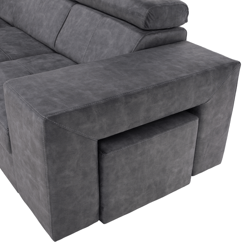 Casa si Gradina - Mobilier - Canapele si coltare - Coltare - Set canapea, gri, pe stanga, MALAGA - Infinity.ro