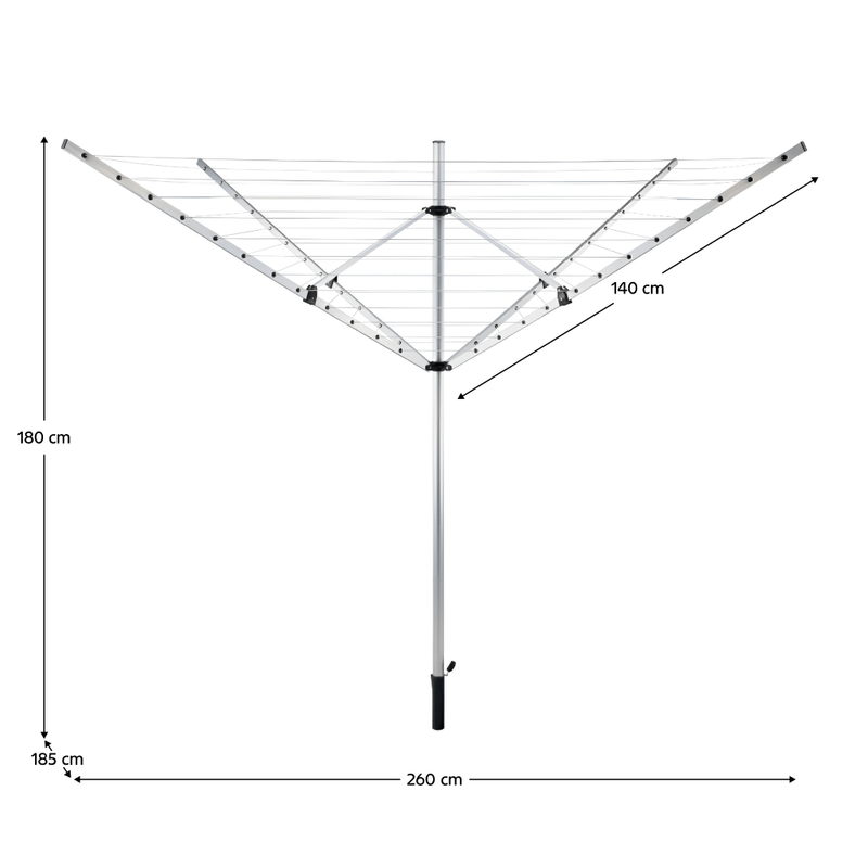 Market - Spalare si intretinere rufe - Uscatoare de rufe si accesorii - Uscator de haine de gradina, argintiu/neagra, 50 m, ROTARY NEW TYP 1 - Infinity.ro