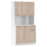 Casa si Gradina - Mobilier - Comode si corpuri - Corpuri bucatarie - Dulap de bucatarie cu sase usi, alb/stejar sonoma, PELION NEW - Infinity.ro