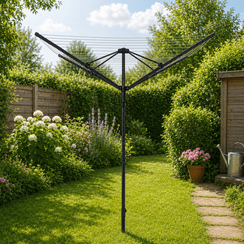 Market - Spalare si intretinere rufe - Uscatoare de rufe si accesorii - Uscator de haine de gradina, negru, 45 m, ROTARY NEW TYP 3 - Infinity.ro