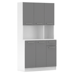 Casa si Gradina - Mobilier - Comode si corpuri - Corpuri bucatarie - Dulap de bucatarie cu sase usi, alb/grafit, PELION NEW - Infinity.ro