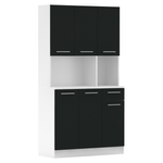 Casa si Gradina - Mobilier - Comode si corpuri - Corpuri bucatarie - Dulap de bucatarie cu sase usi, alb/negru, PELION NEW - Infinity.ro
