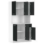 Casa si Gradina - Mobilier - Comode si corpuri - Corpuri bucatarie - Dulap de bucatarie cu sase usi, alb/negru, PELION NEW - Infinity.ro