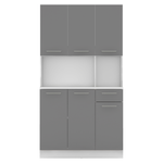 Casa si Gradina - Mobilier - Comode si corpuri - Corpuri bucatarie - Dulap de bucatarie cu sase usi, alb/grafit, PELION NEW - Infinity.ro