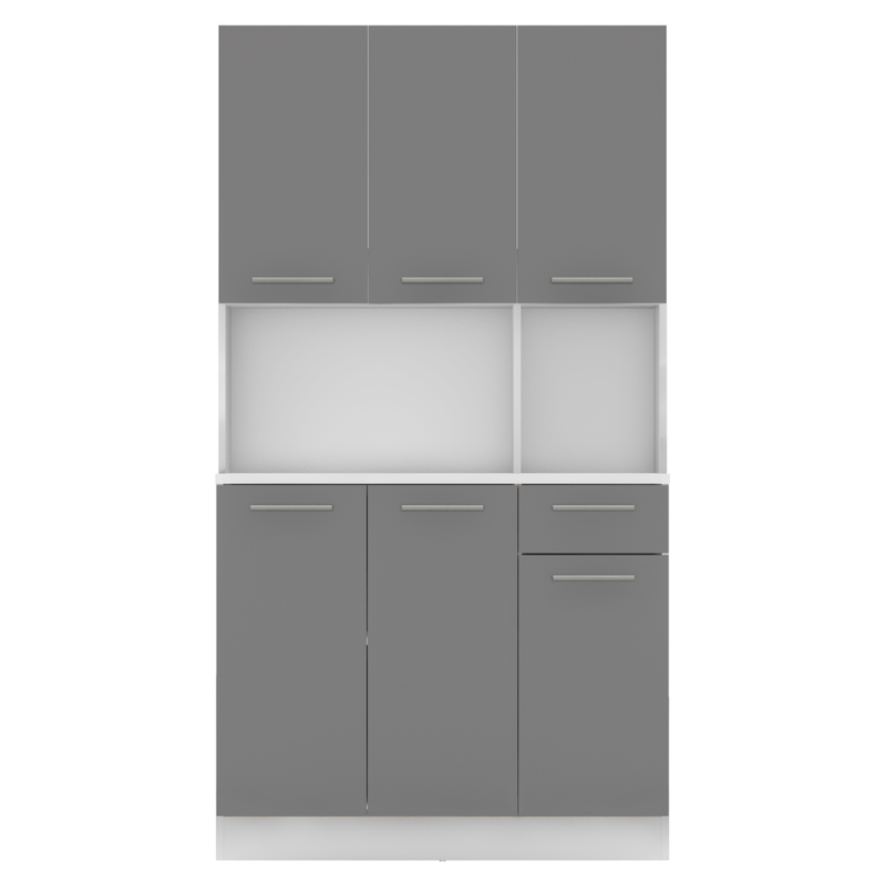 Casa si Gradina - Mobilier - Comode si corpuri - Corpuri bucatarie - Dulap de bucatarie cu sase usi, alb/grafit, PELION NEW - Infinity.ro