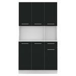 Casa si Gradina - Mobilier - Comode si corpuri - Corpuri bucatarie - Dulap de bucatarie cu sase usi, alb/negru, PELION NEW - Infinity.ro
