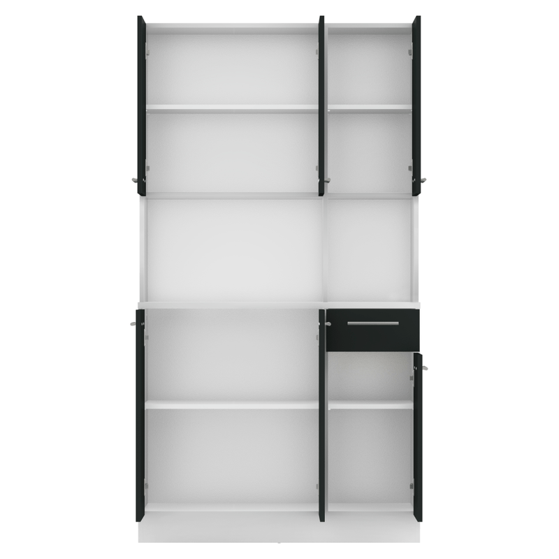 Casa si Gradina - Mobilier - Comode si corpuri - Corpuri bucatarie - Dulap de bucatarie cu sase usi, alb/negru, PELION NEW - Infinity.ro