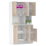 Casa si Gradina - Mobilier - Comode si corpuri - Corpuri bucatarie - Dulap de bucatarie cu sase usi, alb/stejar sonoma, PELION NEW - Infinity.ro