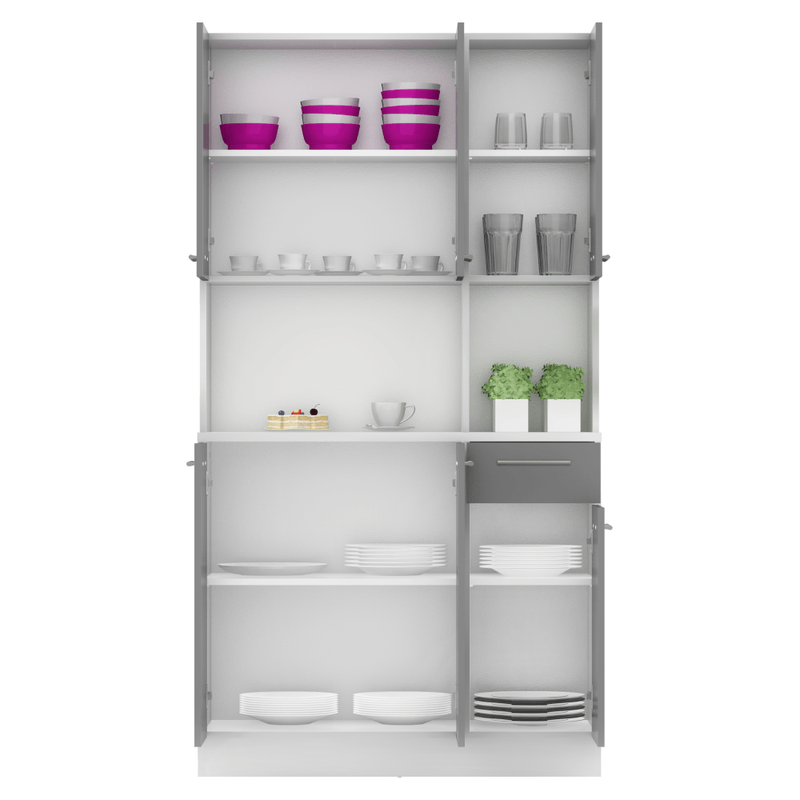 Casa si Gradina - Mobilier - Comode si corpuri - Corpuri bucatarie - Dulap de bucatarie cu sase usi, alb/grafit, PELION NEW - Infinity.ro