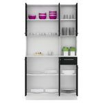 Casa si Gradina - Mobilier - Comode si corpuri - Corpuri bucatarie - Dulap de bucatarie cu sase usi, alb/negru, PELION NEW - Infinity.ro