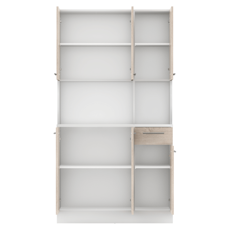 Casa si Gradina - Mobilier - Comode si corpuri - Corpuri bucatarie - Dulap de bucatarie cu sase usi, alb/stejar sonoma, PELION NEW - Infinity.ro