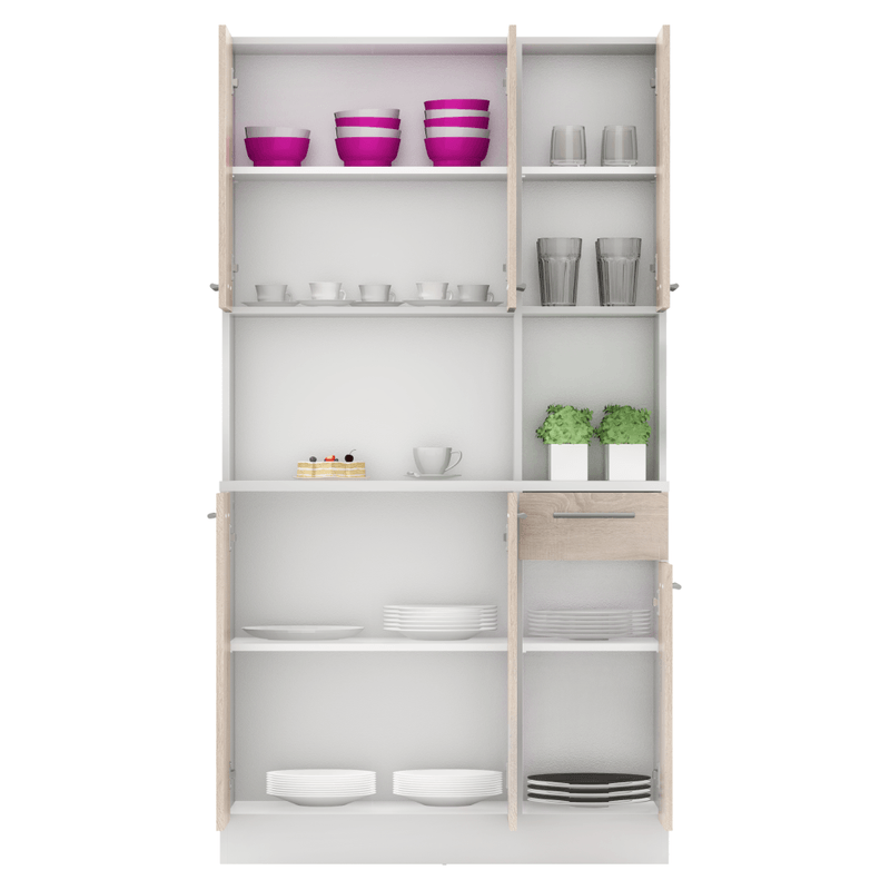 Casa si Gradina - Mobilier - Comode si corpuri - Corpuri bucatarie - Dulap de bucatarie cu sase usi, alb/stejar sonoma, PELION NEW - Infinity.ro
