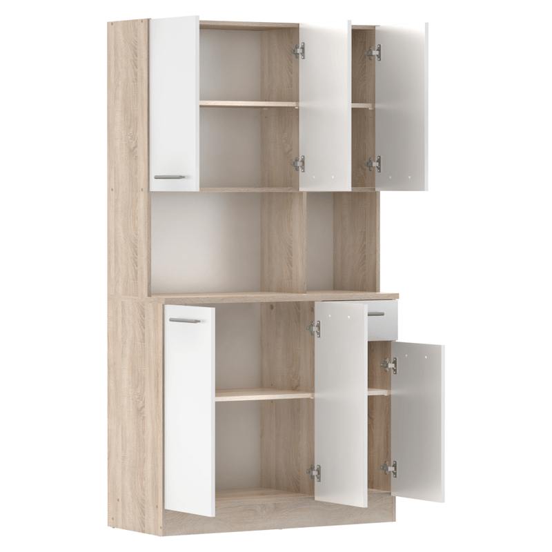 Casa si Gradina - Mobilier - Comode si corpuri - Corpuri bucatarie - Dulap de bucatarie cu sase usi, stejar sonoma/alb, PELION NEW - Infinity.ro