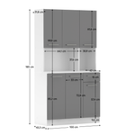 Casa si Gradina - Mobilier - Comode si corpuri - Corpuri bucatarie - Dulap de bucatarie cu sase usi, alb/grafit, PELION NEW - Infinity.ro