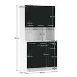 Casa si Gradina - Mobilier - Comode si corpuri - Corpuri bucatarie - Dulap de bucatarie cu sase usi, alb/negru, PELION NEW - Infinity.ro